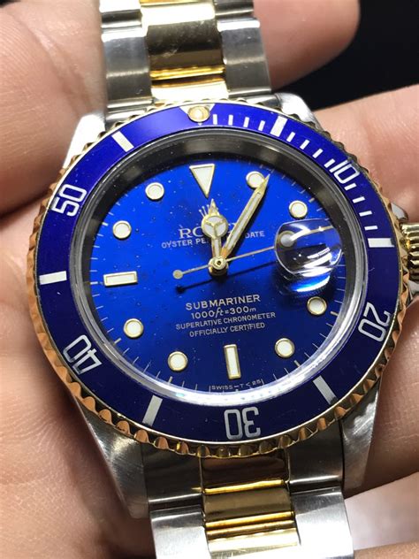 rolex submariner oro azul|rolex submariner o rings.